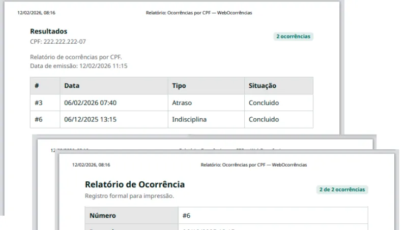 WebOcorrências - Sistema para Controle de Ocorrências - Imagem 3